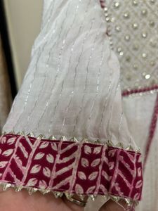 White Embroidered Anarkali Kurta