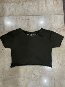 Olive Green Crop Top