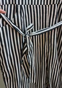 Black &amp; White Striped Jumpsuit For Women