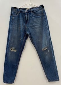 Blue Distressed Mom Jeans