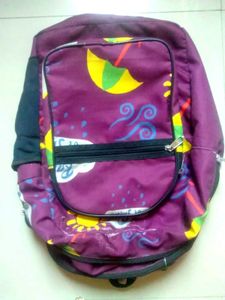 Funky Purple Backpack with Umbrella Print
