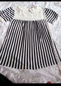 Striped Lace Collar Top