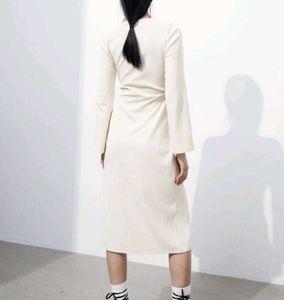 H&amp;M luxe Elegant Cream Wrap Dress