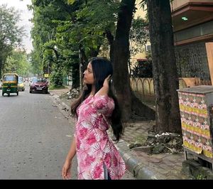 Stylish Pink Leaf Print Kurta