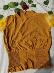 Mustard Floral Sleeve Top