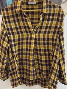 Yellow Plaid Collared Shirt