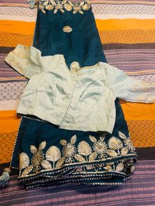 Saree with stitched blouse Elegant Embroidered Sil
