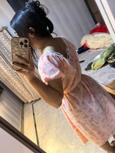 Cute Pink Floral Mini Dress🦋🎀