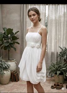 Elegant White Bubble Hem Dress