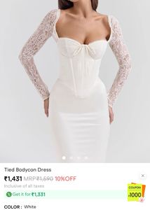White Lace Sleeve Bodycon Dress