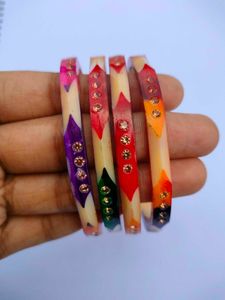 Rainbow Theme Bangle Set Of 4