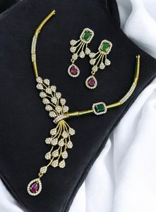 Elegant Emerald & Ruby Necklace Set