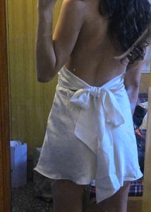 zara white satin halter neck dress