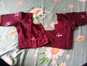Maroon saree Ethnic Blouse