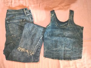 Denim Top Nd Jogger Set 📐🔑🏷️📦