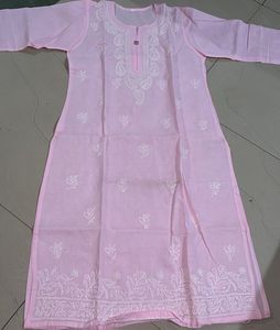 Pink Chikankari Kurta