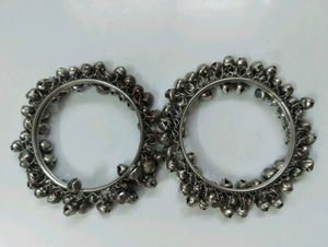 oxidized Silver bangles with Bells