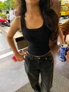 trendy black tank top