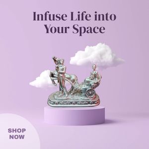 Silver Carriage Figurine