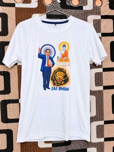 White Jai Bhim Printed T-Shirt – Medium
