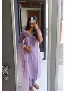 Elegant Lavender Kurti Set