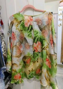 Bohemian Floral Print Sheer Top