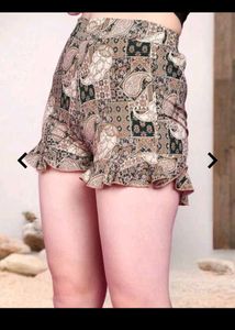 Boho Paisley Print Ruffle Shorts