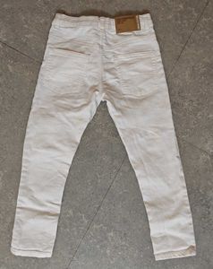 Zara Original White Denim Casual Pants