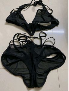 Black Mesh Lingerie Set