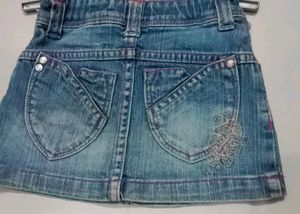 Baby Girl Denim Skirt Cum Shorts