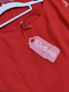 Red Kurta with Sequin Embellishment