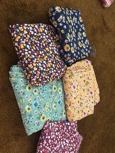 Floral Print Dress Material - Set of 5