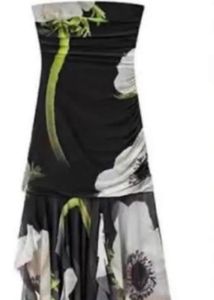 Chic Strapless Floral Print Maxi Dress