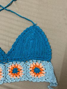 Blue Crochet Bralette