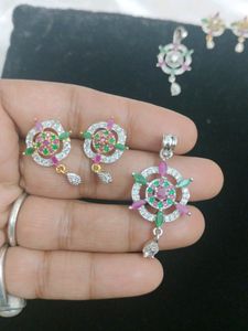 Multi Gold Silver Mix Pendant Set
