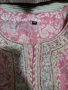 Pink Embroidered Kurta Set
