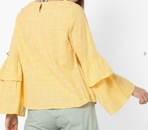 Vero Moda - Yellow Ruffle Sleeve Blouse