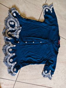 Stylish Embroidered Navy Blue Top
