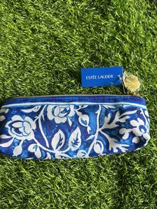 Estee Lauder Blue Floral Pouch