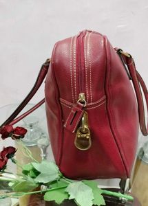 Chic Red Leather Handbag