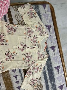 Fusion Cream Kurta for women