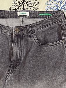 Gray Wide Leg Jeans