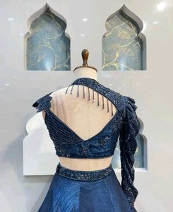 Stunning Blue Sequin Lehenga Choli