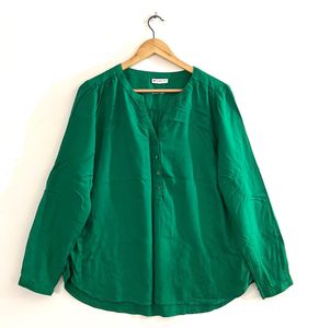 Dark Green Solid Kurta Style Top (Women)