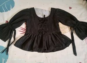 Black Bow Tie Top