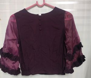 Ruffled Sleeve Blouse