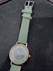 Minimalist Green Leather Watch