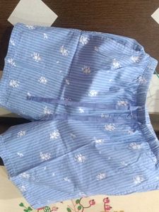 Blue jockey Striped Pajama Shorts