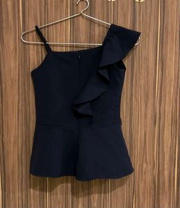 Navy blue one shoulder top