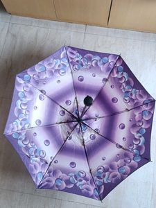 3 Fold Pretty Purple Bubble Print Umbrella